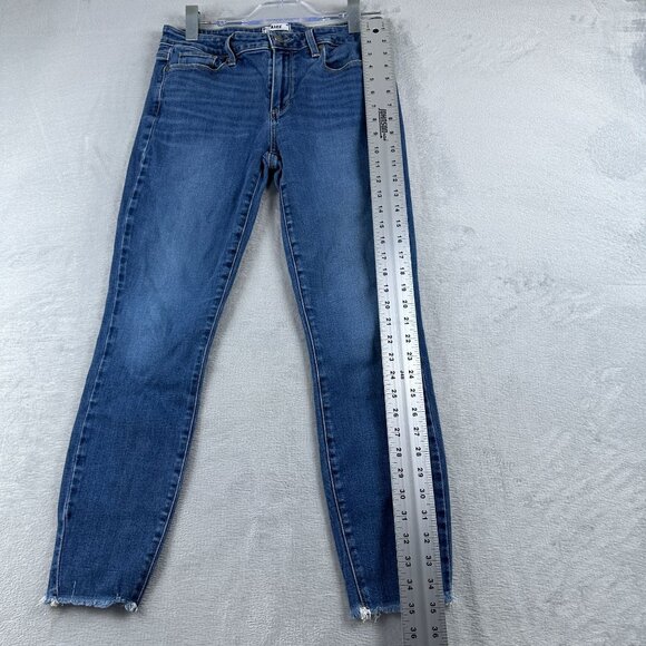 Paige Skinny Jeans Womens Size 30 Verdugo Ankle Raw Hem Stretch Mid Rise Blue - Picture 11 of 12